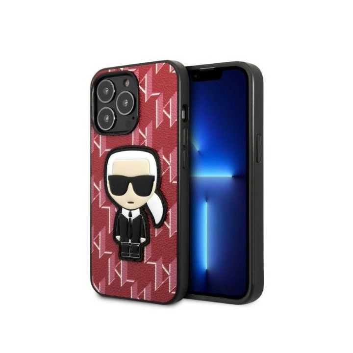 Husa Karl Lagerfeld Compatibila Cu iPhone 13 Pro Max, Colectia Monogram Ikonik Patch, Red - 9049430