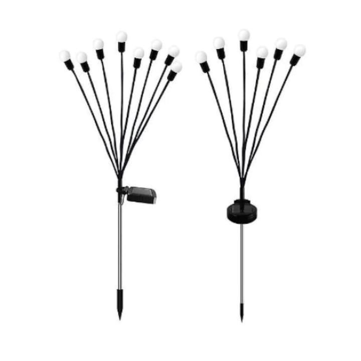 Комплект от 2 градински лампи със слънчево зареждане, водоустойчиви, 12 часа автономност, 70 см