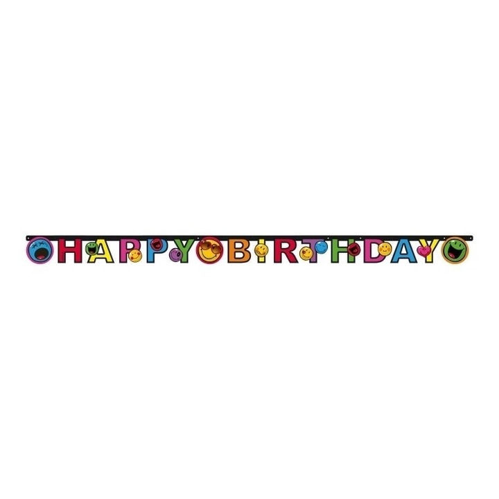 Ghirlanda pentru ziua de nastere „Happy Brithday” Smiley World™ -180x15cm