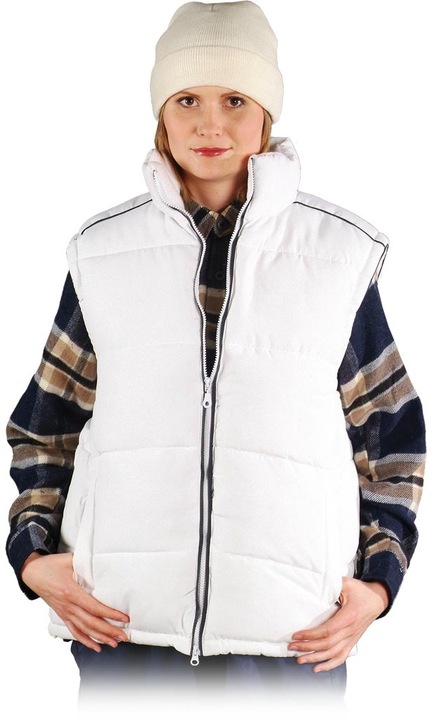 Vesta dama, Poliester, Alb, 3XL