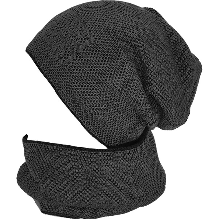 Set de 2 caciuli pentru barbati, GIFT-ME.GR, Lana/Vascoza, Gri