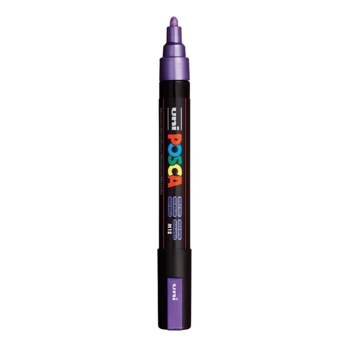 Marker cu vopsea Posca PC-5M - violet metalizat
