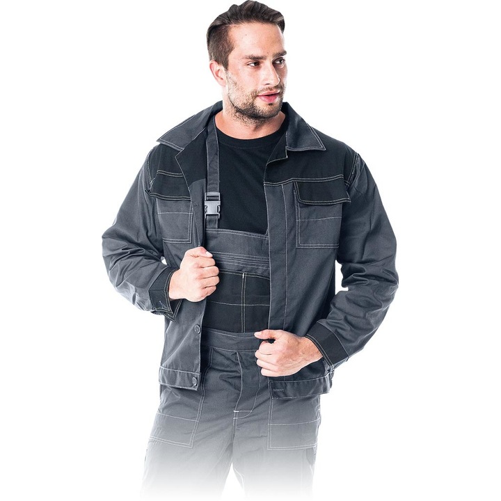 Jacheta de lucru, Poliester/Bumbac, Gri/Negru, 2XL