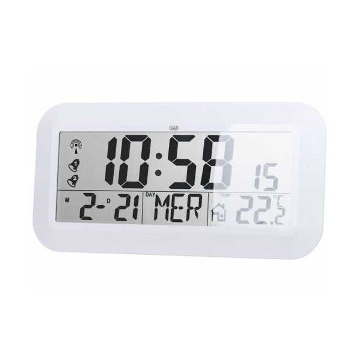 Ceas de perete digital OM 3520 D, 42cm, temperatura, calendar, alb, Trevi