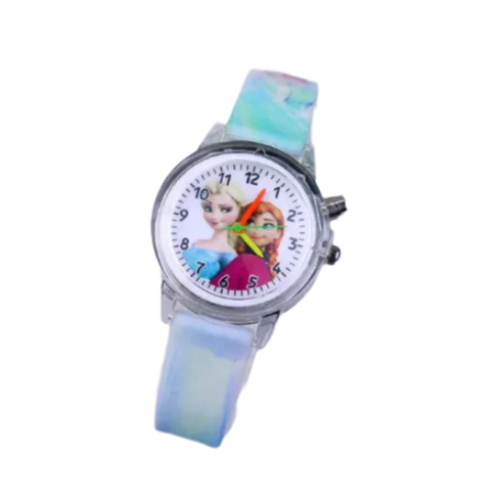 Ceas pentru copii Disney Frozen Elsa & Anna cu luminite, albastru