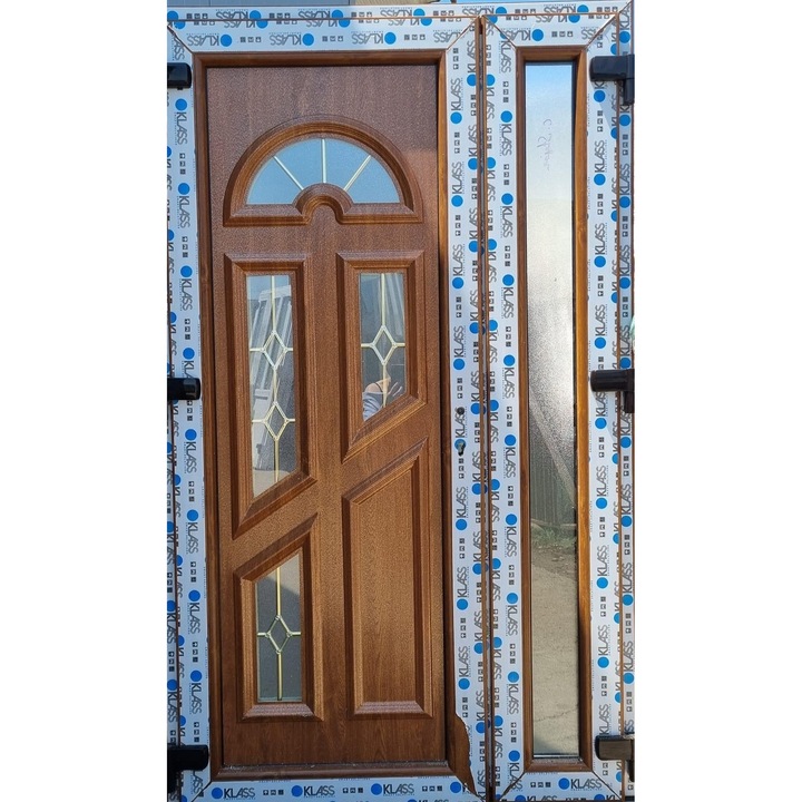 Usa dubla exterior Pvc, DIAGONAL RHOMBUS GOLD, 150x200, Stejar auriu