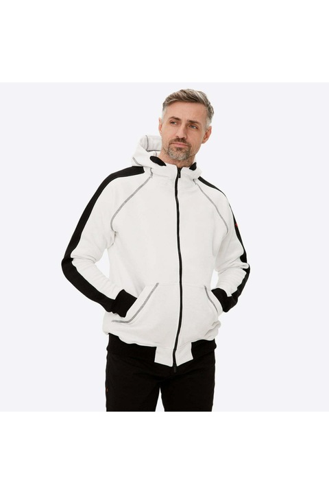 Jacheta barbati, Strongant, Cu fermoar, Bumbac/Poliester, Alb/Negru, XS