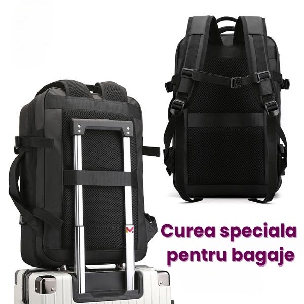 Rucsac extensibil Mercaton, compatibil cu laptop-uri pana la 17.3″, Port USB, Waterproof, Travel Size, Negru