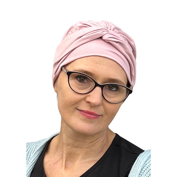 Turban dama, Eva, Bumbac/Elastan, Roz