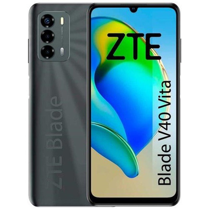 Telefon mobil ZTE Blade V40 Vita, 4G, 128GB, 4GB RAM, Dual-SIM, Negru