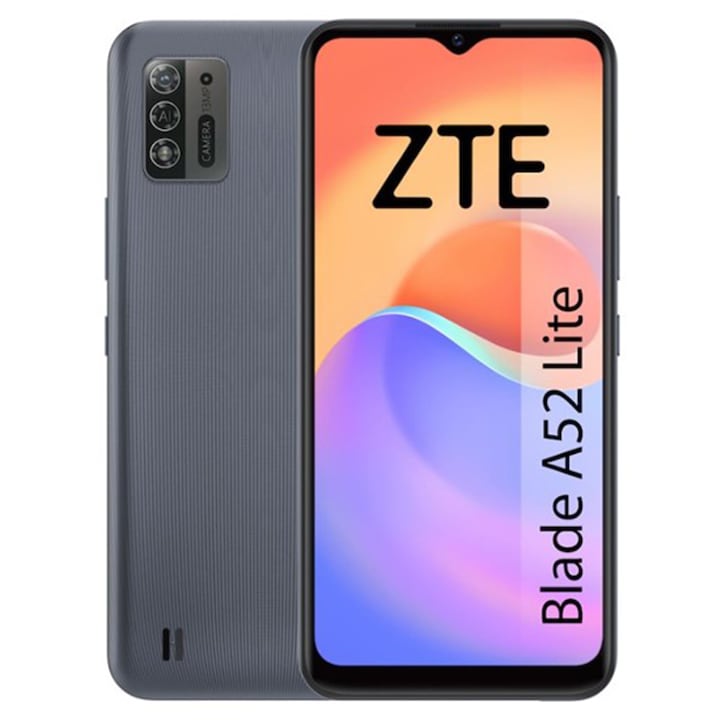 Мобилен телефон ZTE Blade A52 Lite, 4G, 32GB, 2GB RAM, Dual-SIM, Metallic Gray