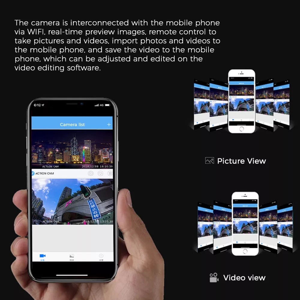 16mpx Photo Example Camera video sport compacta filmare 4K30fps 8mpx, 16mpx foto, 170 ...