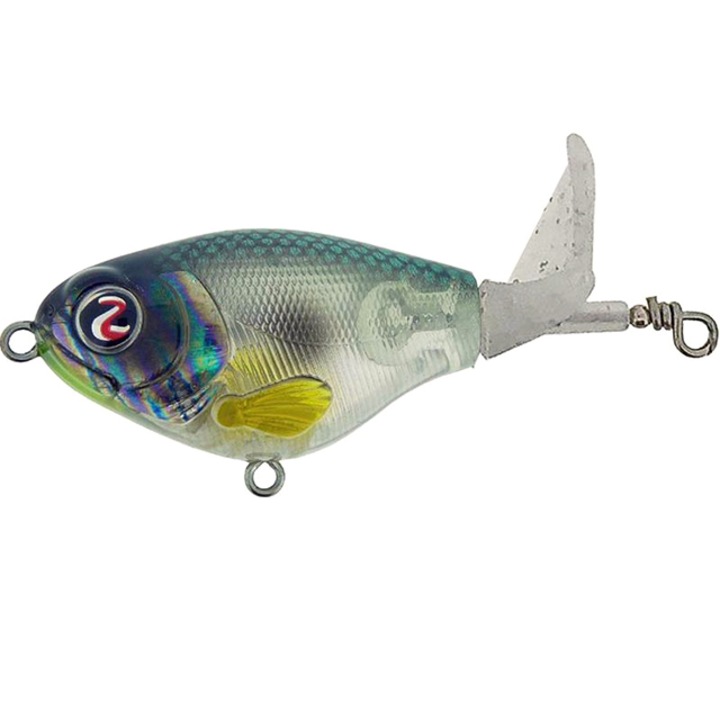 Vobler de suprafata River2Sea Whopper Plopper 75 7.5cm 16g Abalone Shad 27, pentru pescuit la biban, stiuca, bass sau somn