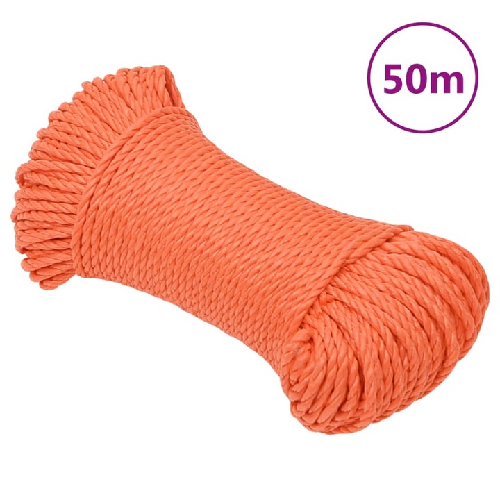 vidaXL fekete polipropilén munkakötél 16 mm 250 m 153028