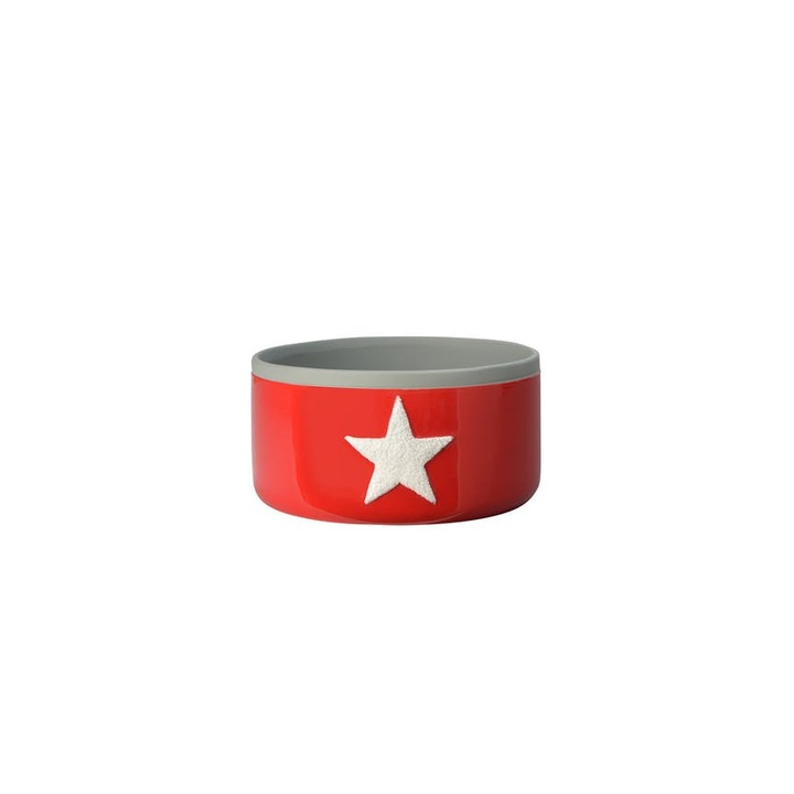 Vas mare ceramic rosu Christmas Star, 17.5x9.2cm, Sompex Lifestyle
