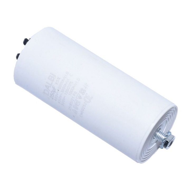 Condensator de Pornire pentru Motor 450V, Capacitate 250uF – Componenta Electrica pentru Imbunatatirea Performantei Motorului