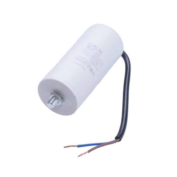 Motor kondenzátor csavarokkal és vezetékekkel - 35uf / 450V