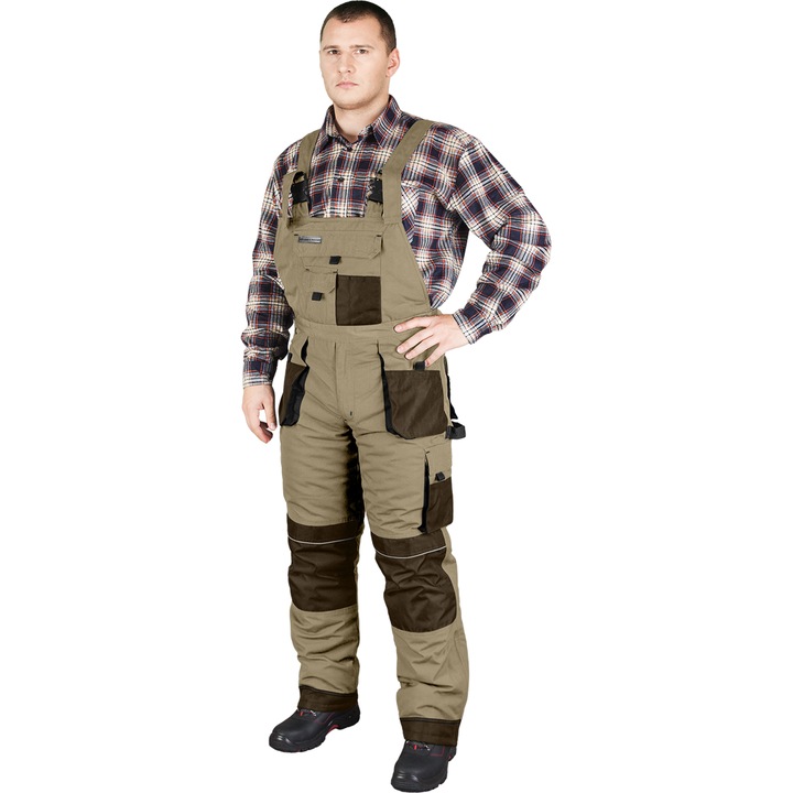 Мъжки защитен гащеризон Formen, Полиестер/Памук, Бежов/Черен, 2XL LH-FMNW-B_BE3XXL LH-FMNW-B_BE3XXL