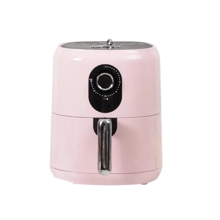 Kooc 3.5l, high-capacity non-stick Air Fryer, Forrólevegős Sütő, Időzítő, Tapadás Mentes Bevonat, Memória, Pink, Rózsaszín