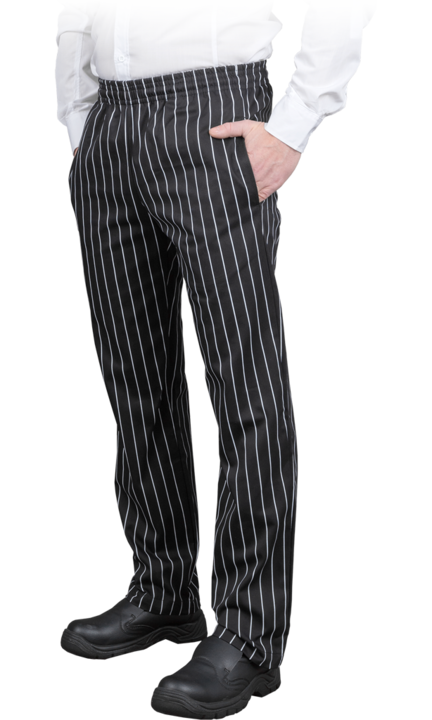 Pantaloni barbati, Bumbac, Negru/Alb