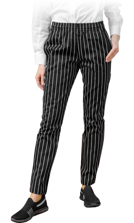 Pantaloni dama, Bumbac, Negru/Alb