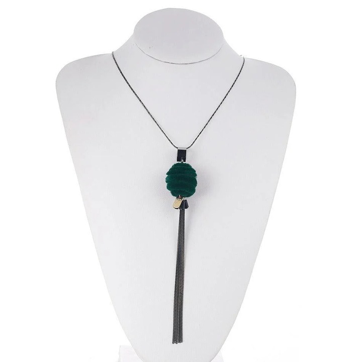 Colier negru, lung, cu franjuri, Meinhart C12, Pursehuit