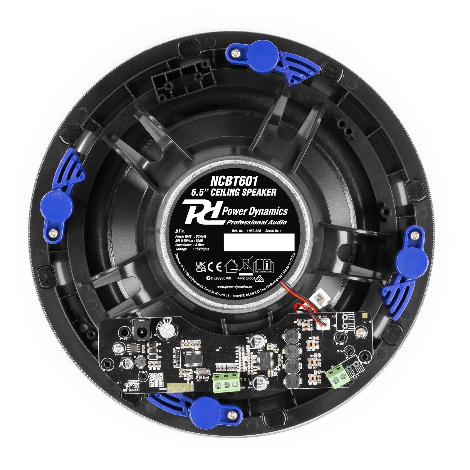 Difuzor amplificat incastrabil, 2 cai, 30W RMS, 6.5", Bluetooth, alb, rezistent la umiditate