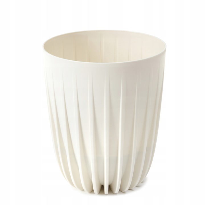 Ghiveci rotund, Crem, Lamela, Plastic