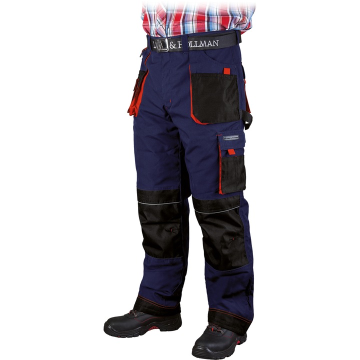 Pantaloni protectie barbati Formen, Poliester/Bumbac, Bleumarin/Negru, 2XL