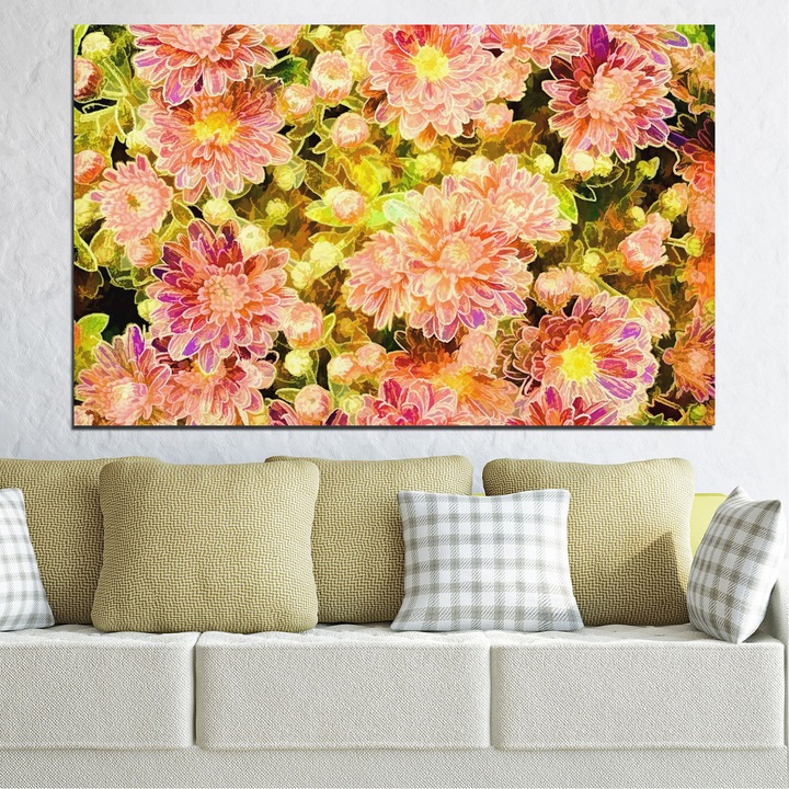 Декоративни панели Vivid Home от 1 част, Цветя, PVC, 35x25 см, №0673