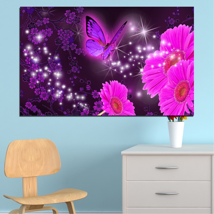 Декоративни панели Vivid Home от 1 част, Цветя, PVC, 35x25 см, №0685