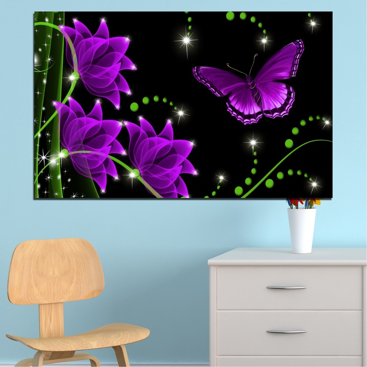 Декоративни панели Vivid Home от 1 част, Цветя, PVC, 35x25 см, №0686