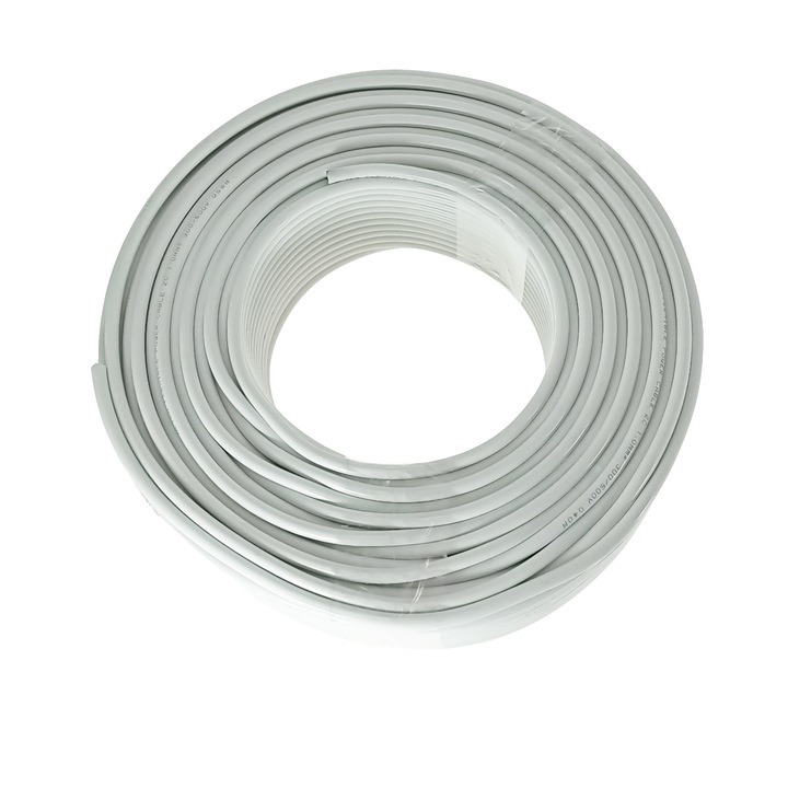 Rola cablu electric MYYM, 2 x 1 mmp, din cupru, 100m, CEMYYM-2-1MM-WH, 2C, 300/500V, alb Alb 2 x 1