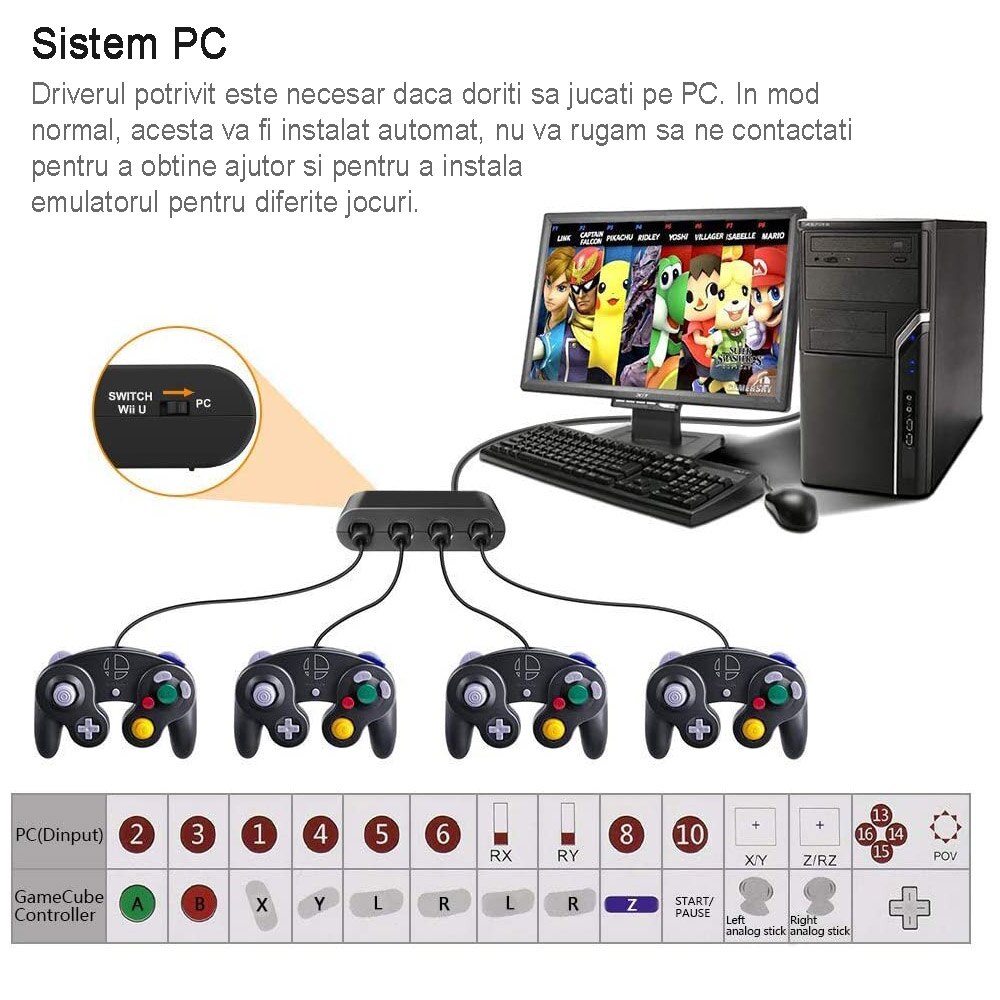 Nintendo Switch wiiu Consola Nintendo Wii U Premium Pack, 32GB, Negru + Joc