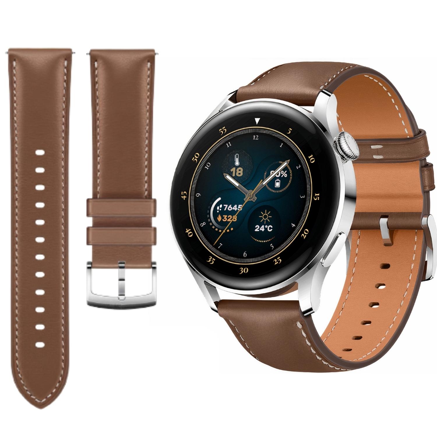 Curea piele smartwatch 22 mm, Laufren™, compatibila cu Huawei - Main Image