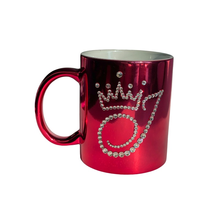 Cana personalizata cu cristale initiala, 325 ml