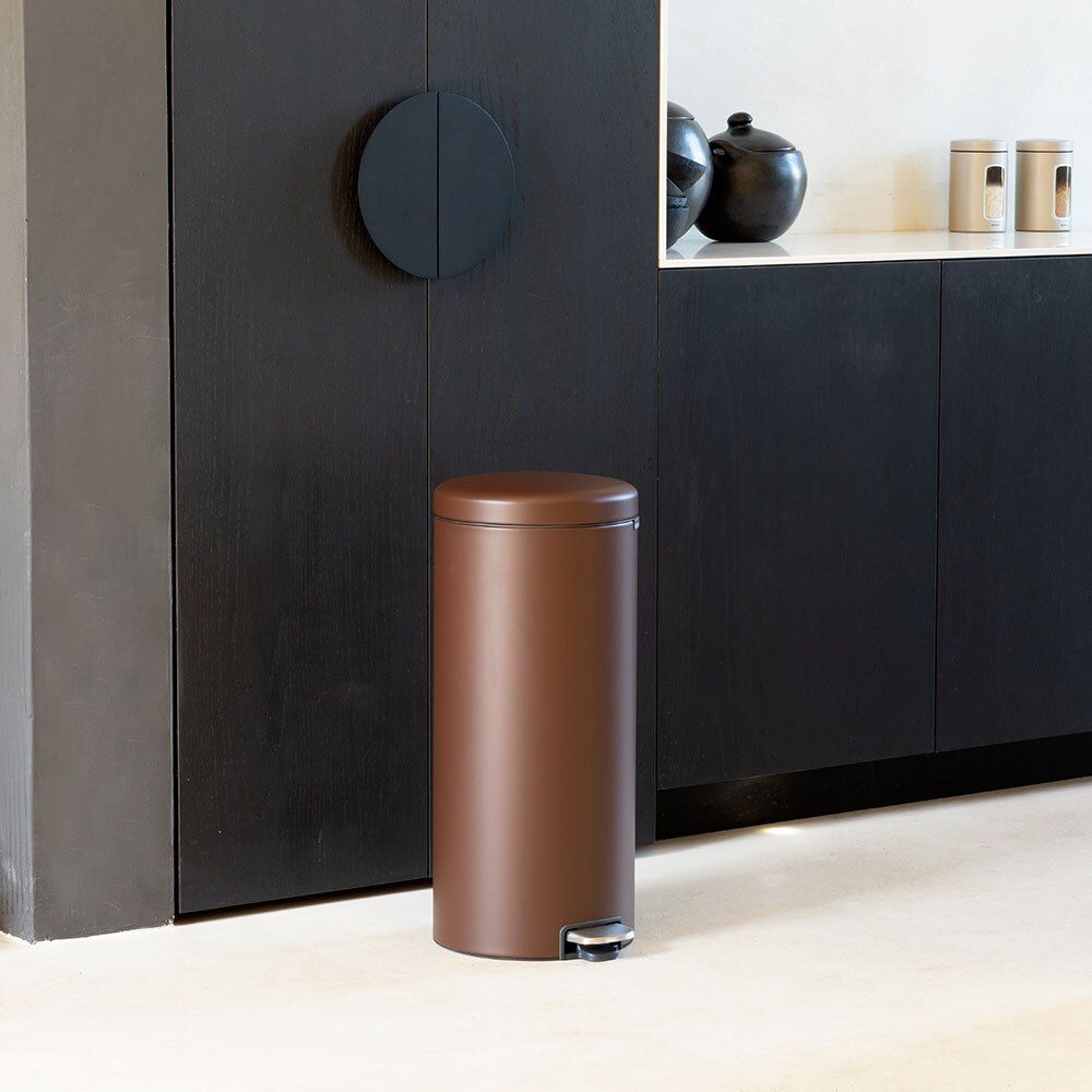 Кош за смет с педал Brabantia NewIcon, 30L, Mineral Cosy Brown, Кафяв ...