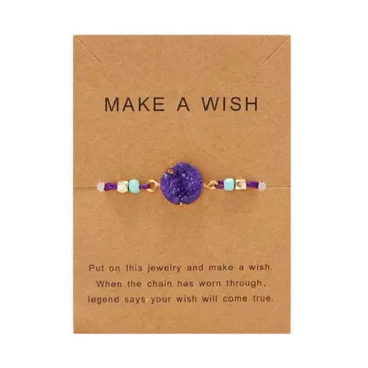 Bratara dama, sfoara, reglabila, model make a wish, accesoriu rotund, mov, EFAYN