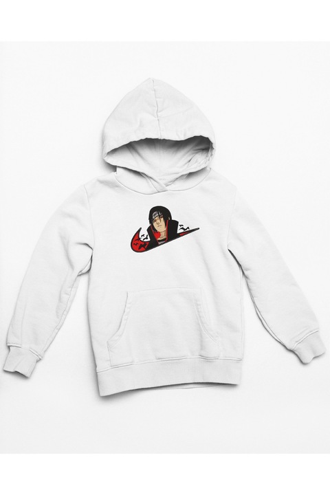Hanorac anime brodat cu Itachi v4 din Naruto, Alb