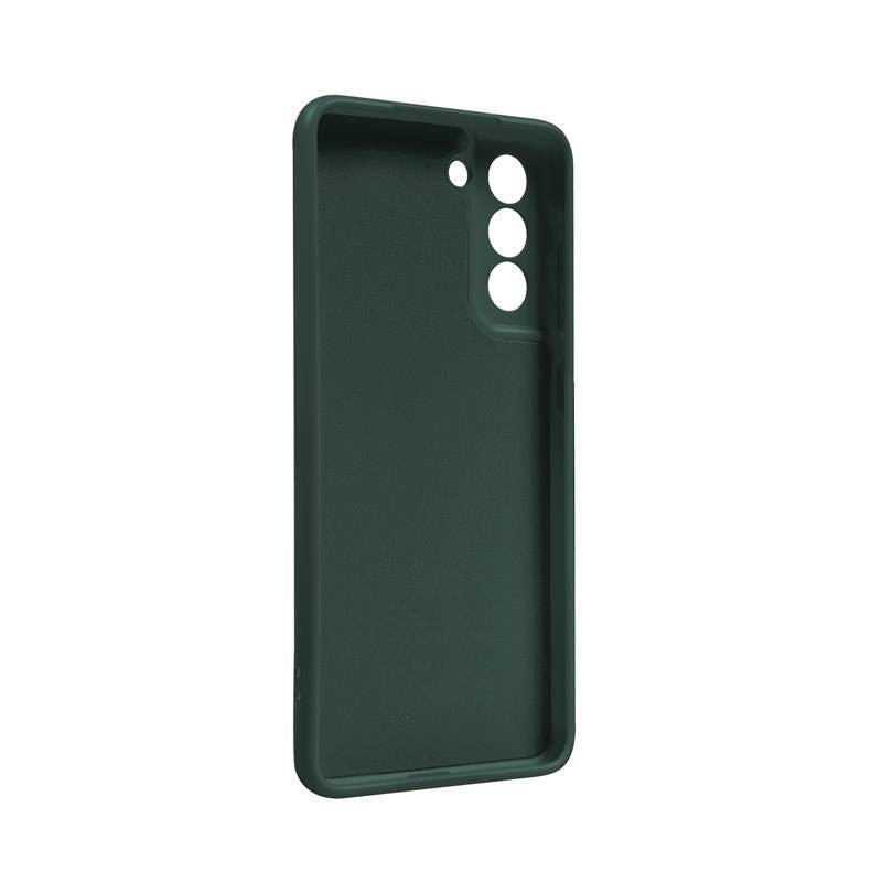 Husa protectie compatibila cu Samsung Galaxy S21 FE, silicon Verde inchis, slim, cu interior de catifea, protectie camera, PlanetPhone