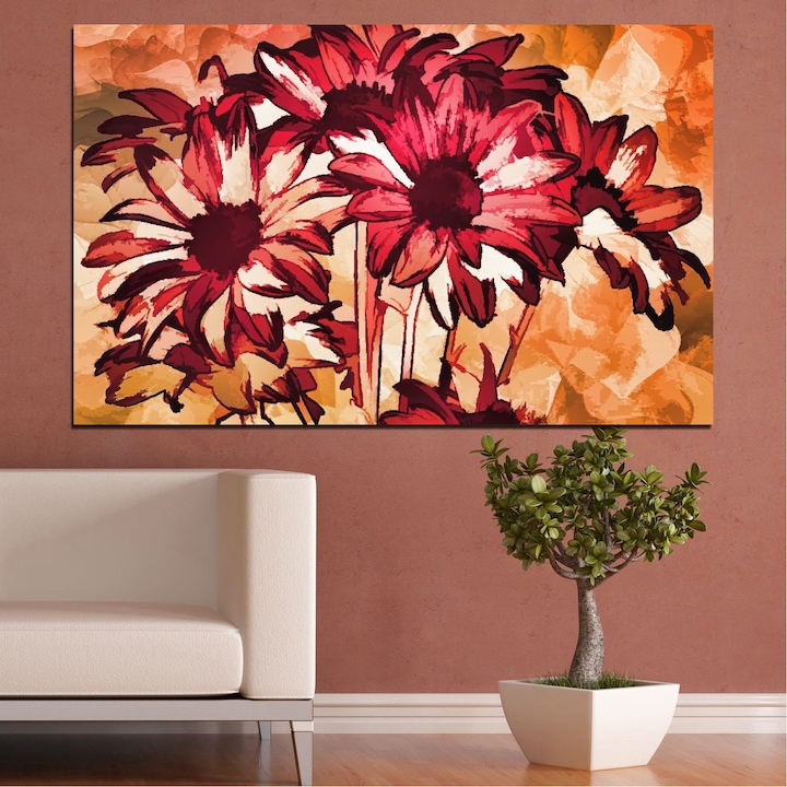 Декоративни панели Vivid Home от 1 част, Цветя, PVC, 35x25 см, №0472