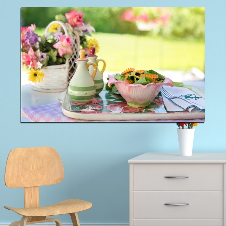 Декоративни панели Vivid Home от 1 част, Цветя, PVC, 35x25 см, №0522