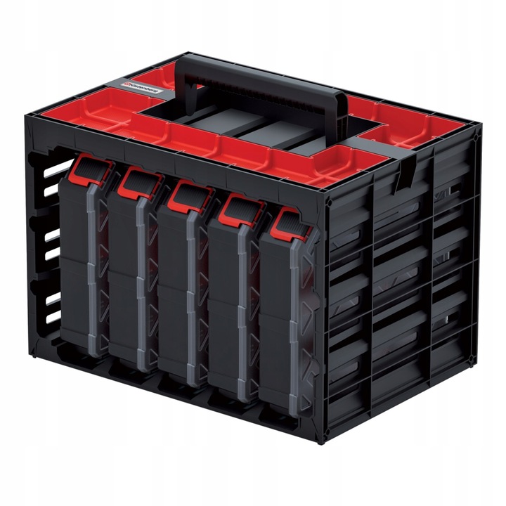 Калъф с 5 органайзера за инструменти Prosperplast, Пластмаса, 30x25см, Прозрачен/черен