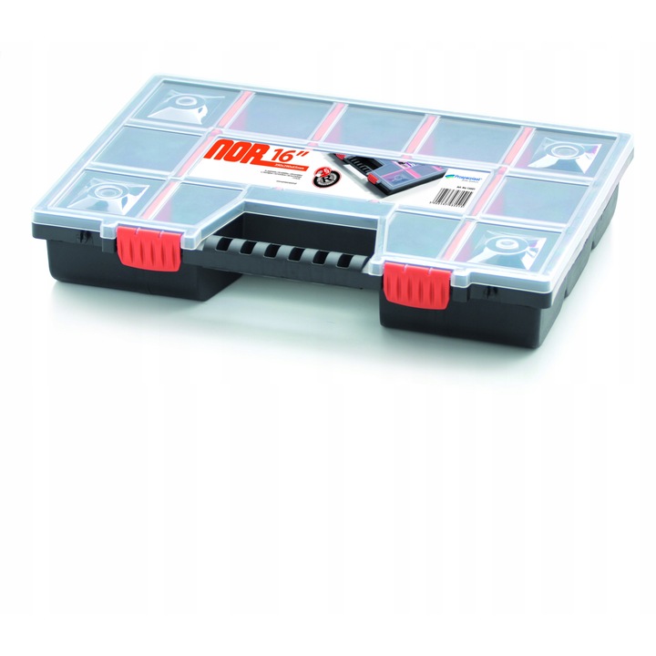 Szerszámrendező, Prosperplast, Műanyag, 39x29x6,5cm, Átlátszó/Fekete