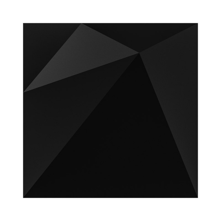 Panou decorativ de perete model PENTA, 3D Wall, Negru mat, 1 mp