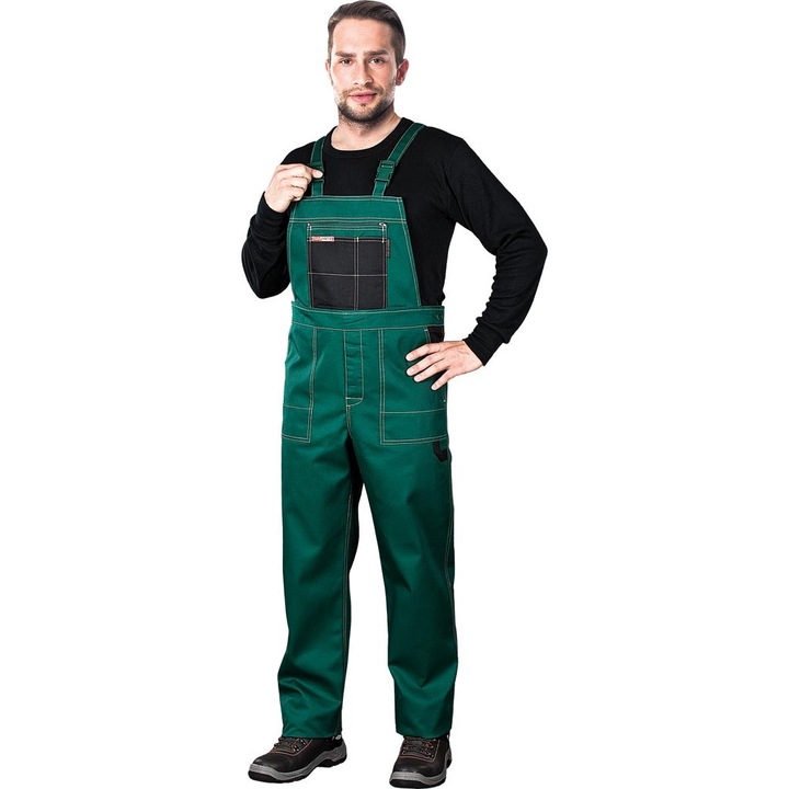 Salopeta barbati Multi Master, Poliester/Bumbac, Verde/Negru, 56