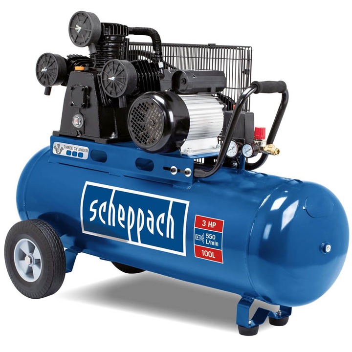 Компресор Scheppach, HC550TC, 3000 W, 400 V, 350 л/мин