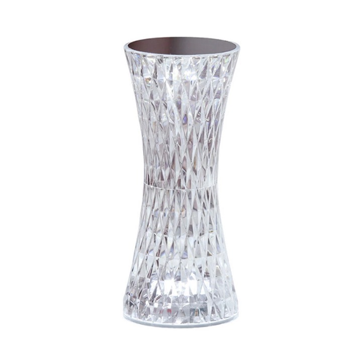 Lampa ambientala LED, Crystal Diamond TikTok, RGB 16 culori, control Touch, cu acumulator, incarcare USB-C