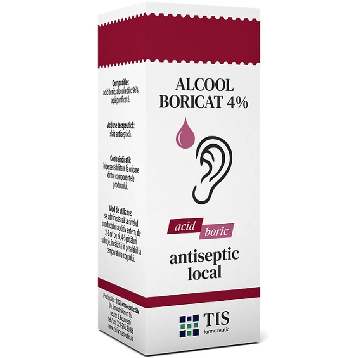 Tis Farmaceutic Bórtartalmú alkohol, 4%-os "antiszeptikus oldat", 15 ml