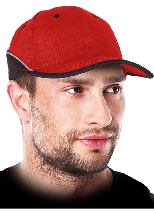 Sapca barbati, Poliester/Bumbac, Rosu/Negru